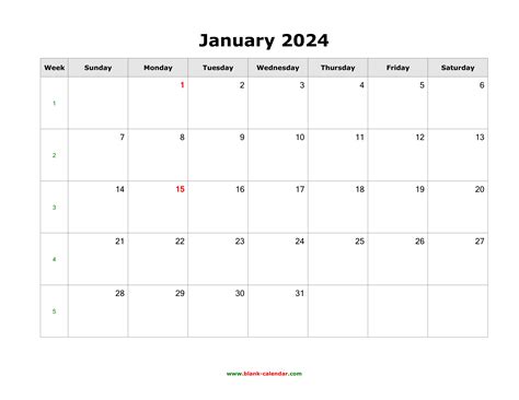 blank 2024 calendars